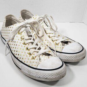 Converse Chuck Taylor All Star Gold/White Polka Dot Sneakers Size 12